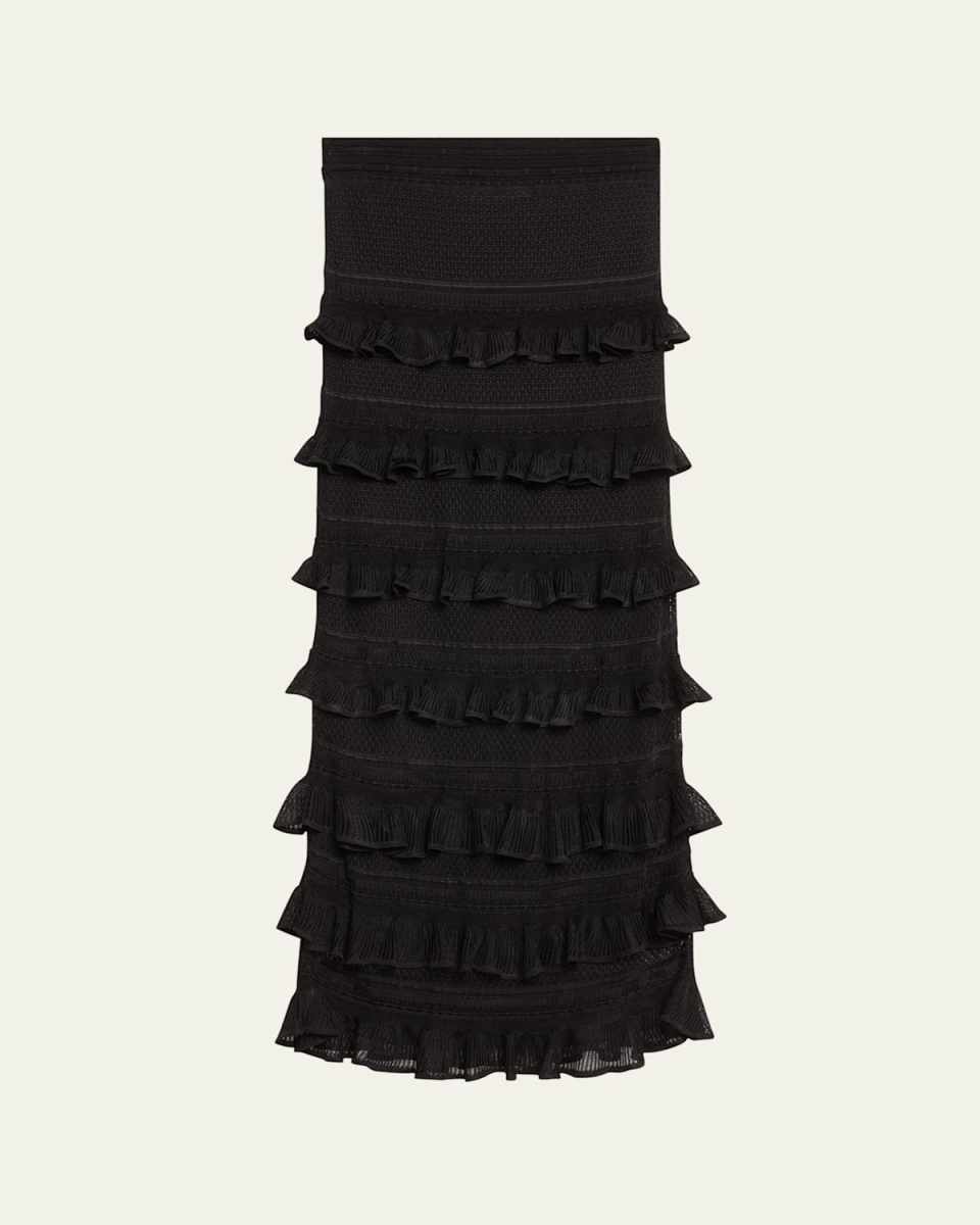 Crush Frilled Midi Skirt